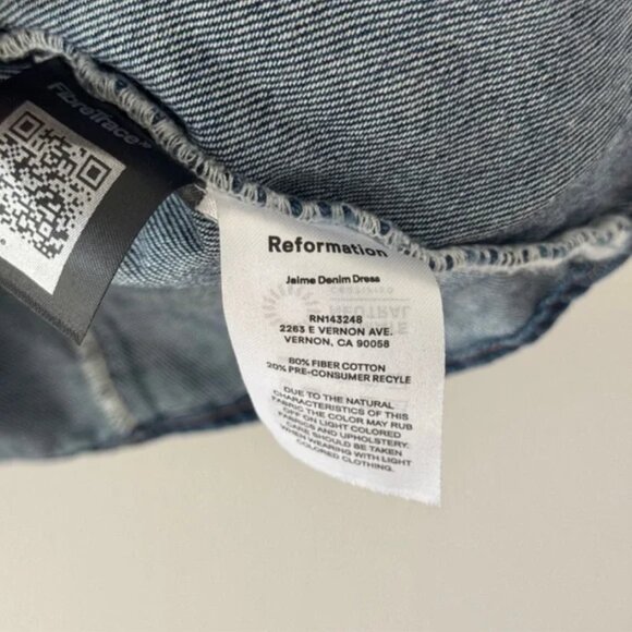 REFORMATION Jaime Denim Mini Dress 0 - Picture 4 of 4